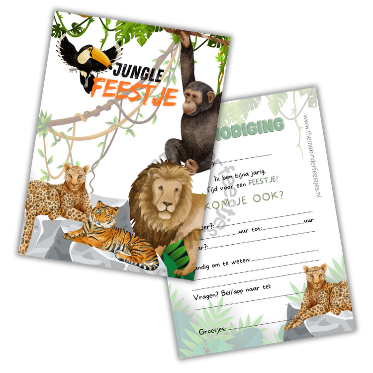 Jungle kinderfeest uitnodigingen
