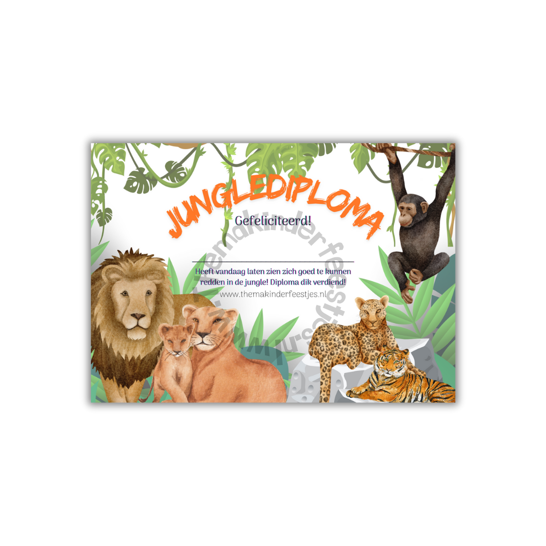 Jungle diploma's (5 stuks)