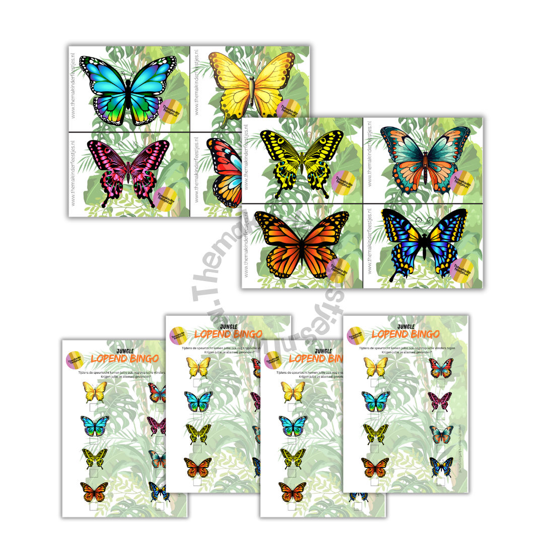 jungle - lopend bingo (printable)