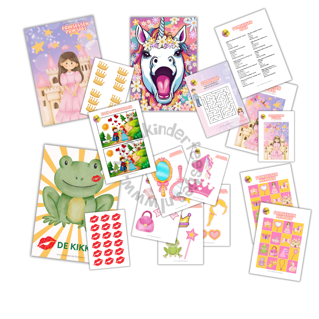 prinsessen activiteiten pakket (8 spellen)(printable)