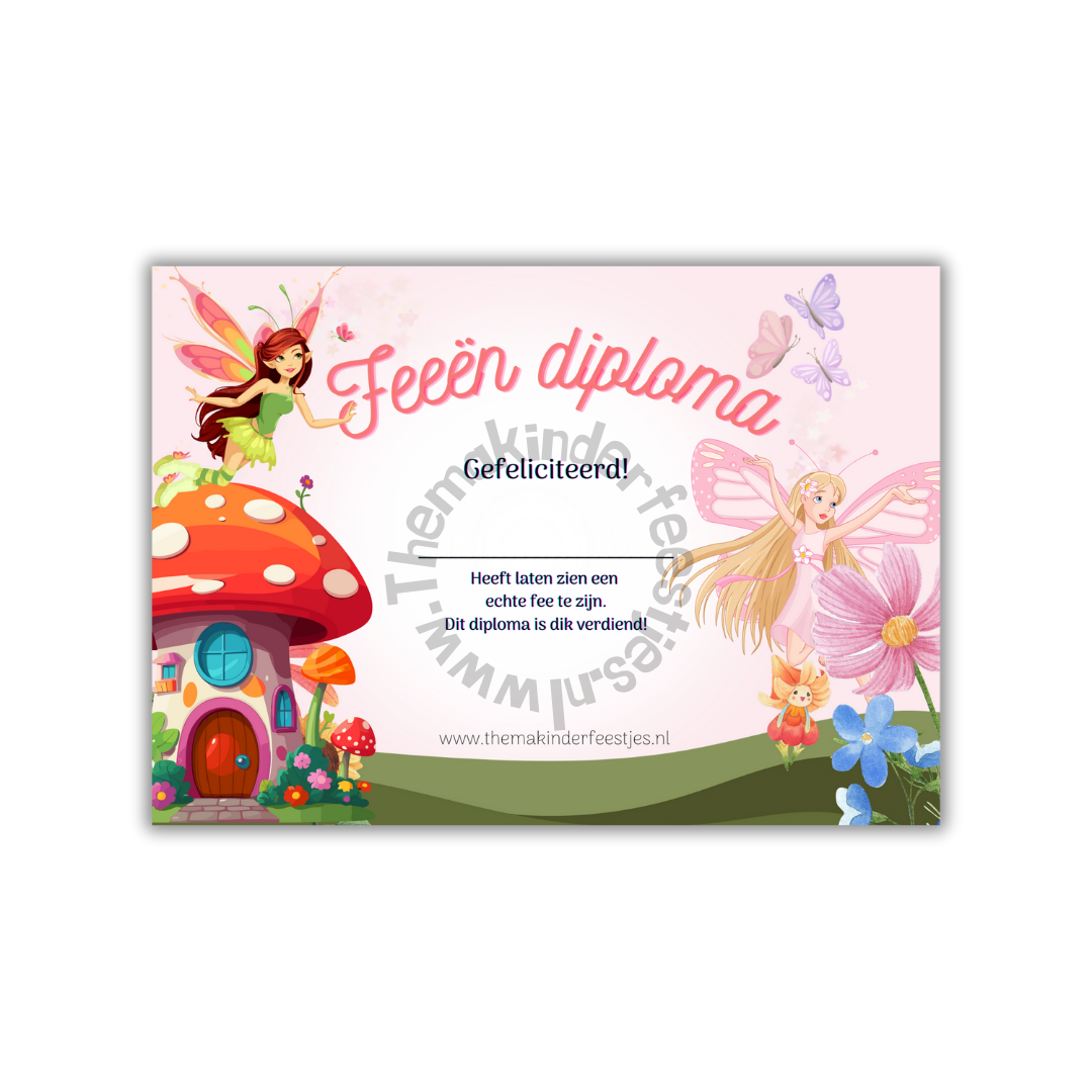 Feeën diploma's (5 stuks)