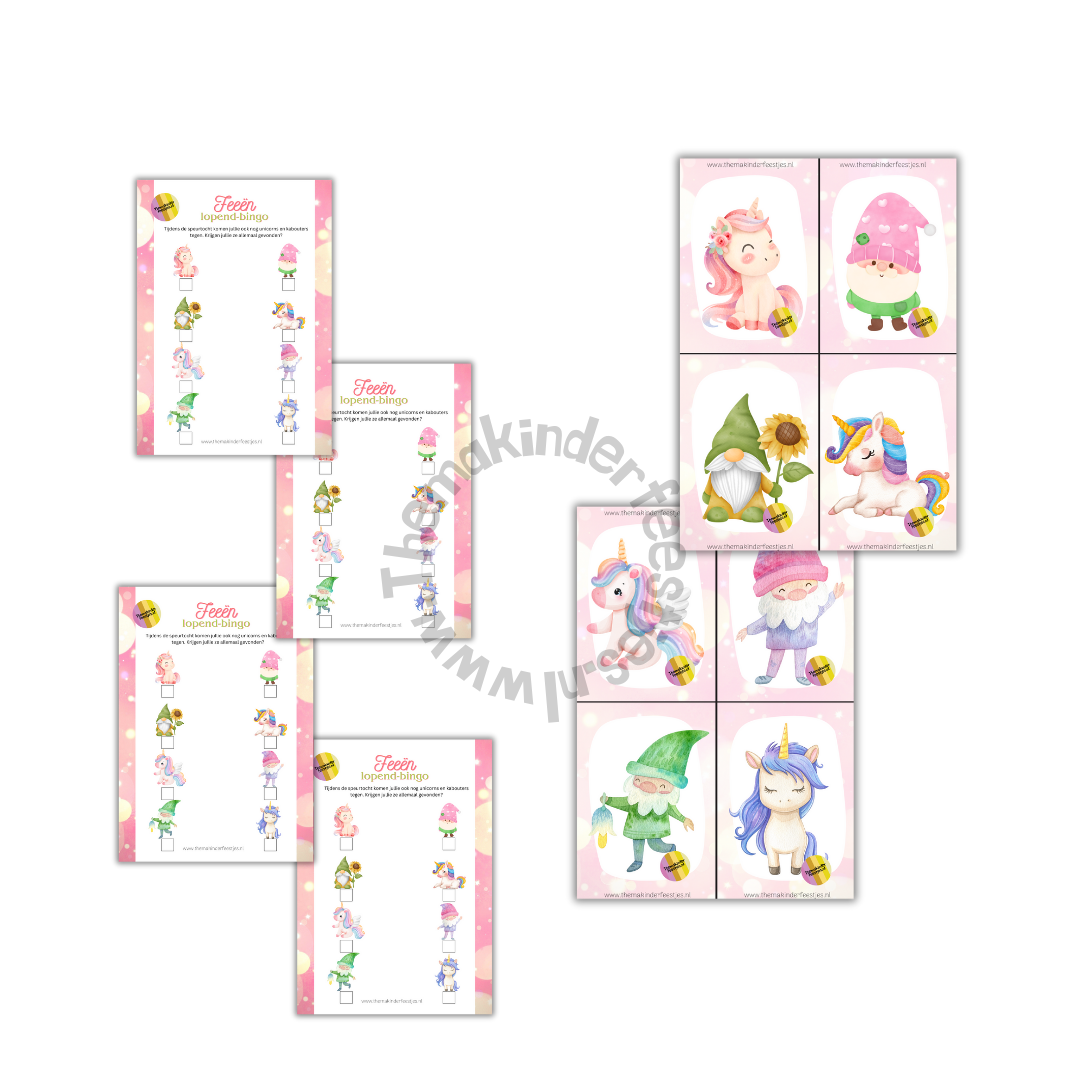 Feeën - lopend bingo (printable)