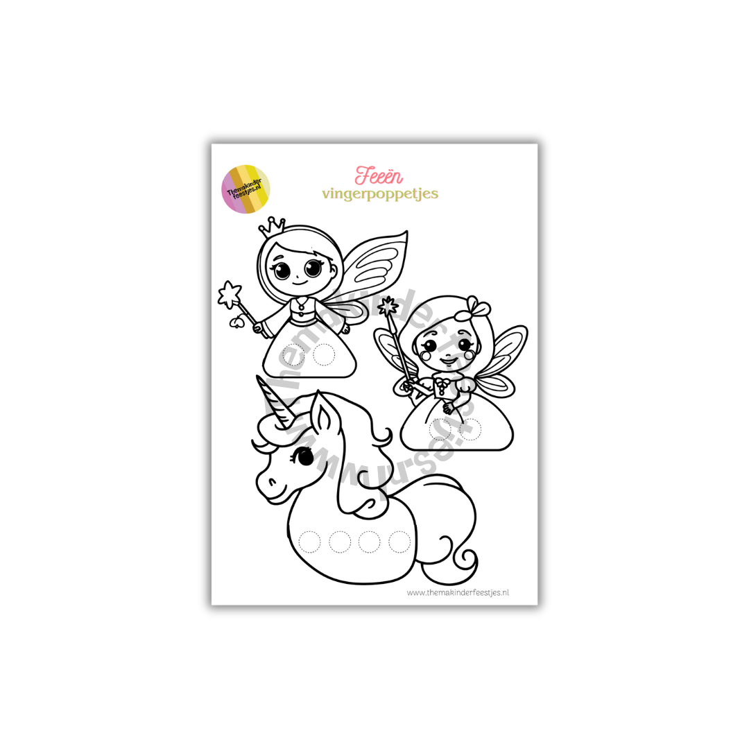 Feeën vingerpoppetjes (printable)