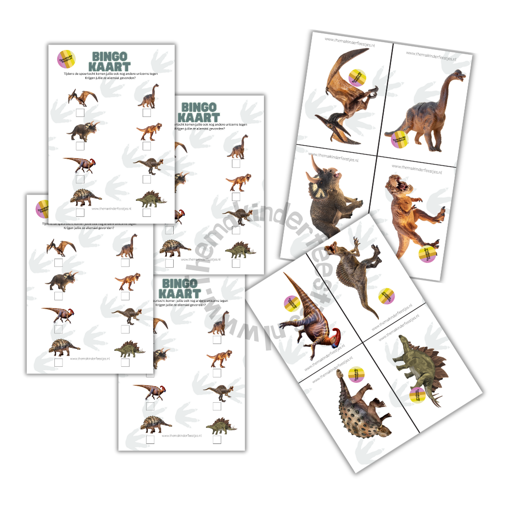 Dino - lopend bingo (printable)
