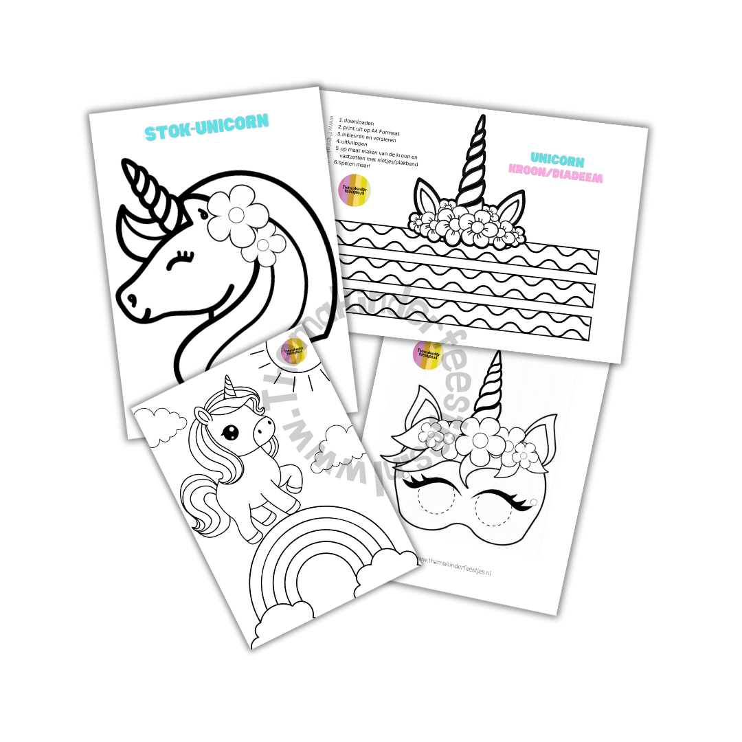 unicorn printable knutselpakket