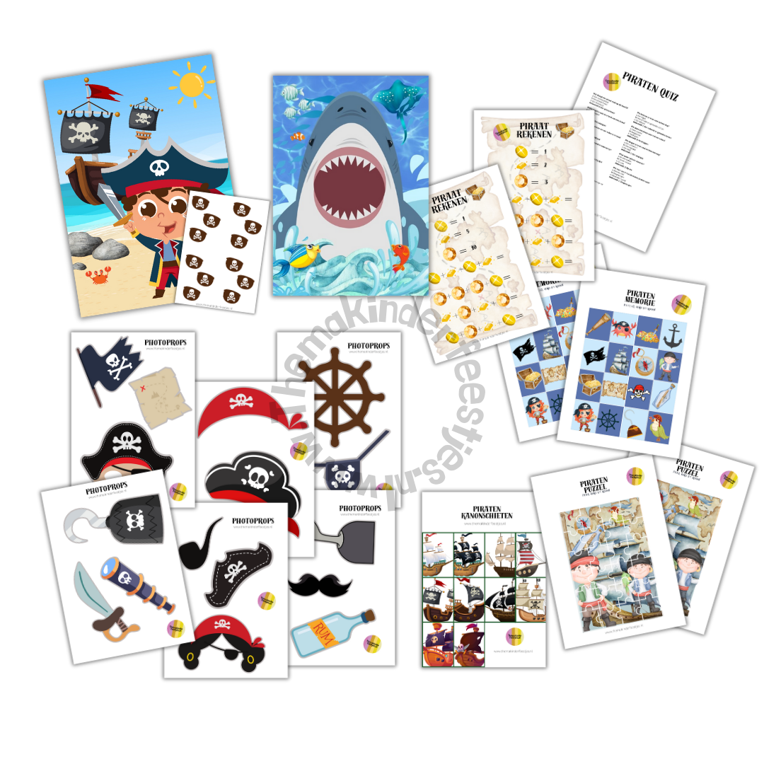 piraten activiteitenpakket (8 spellen) (printable)