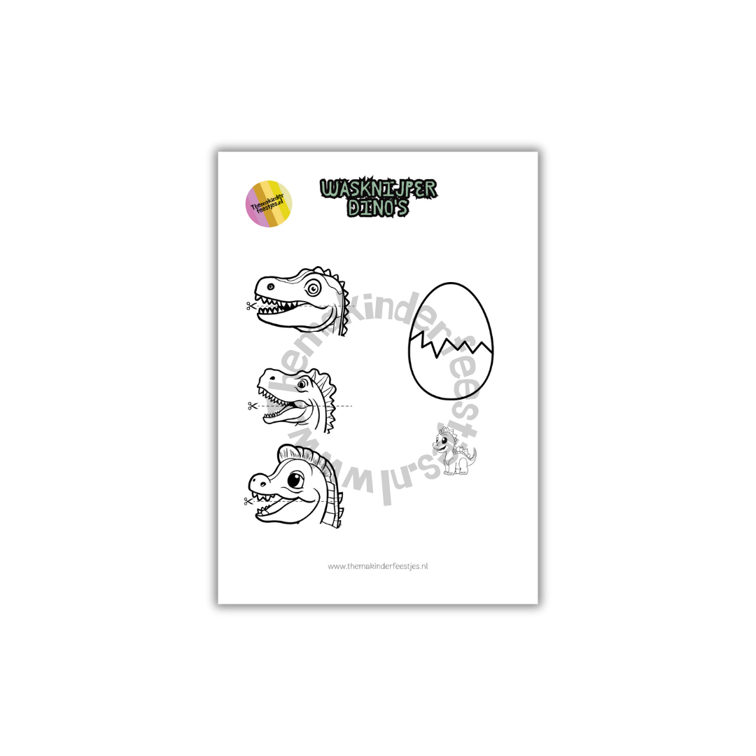 Dino wasknijper knutselplaat (printable)