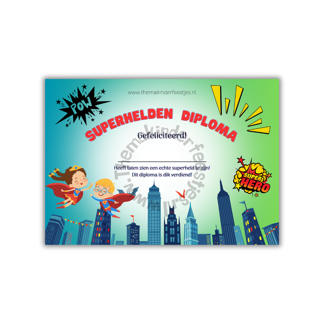 superhelden diploma (5 stuks)