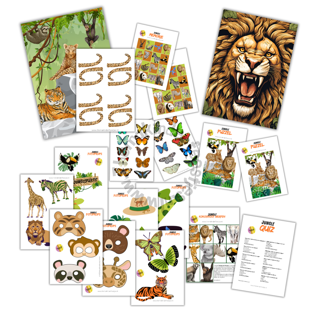 jungle activiteitenpakket (8 spellen) (printable)