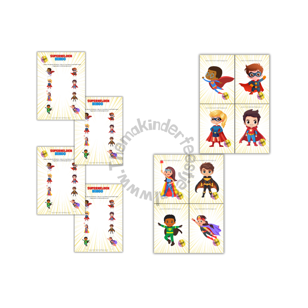 superhelden lopend - bingo(printable)