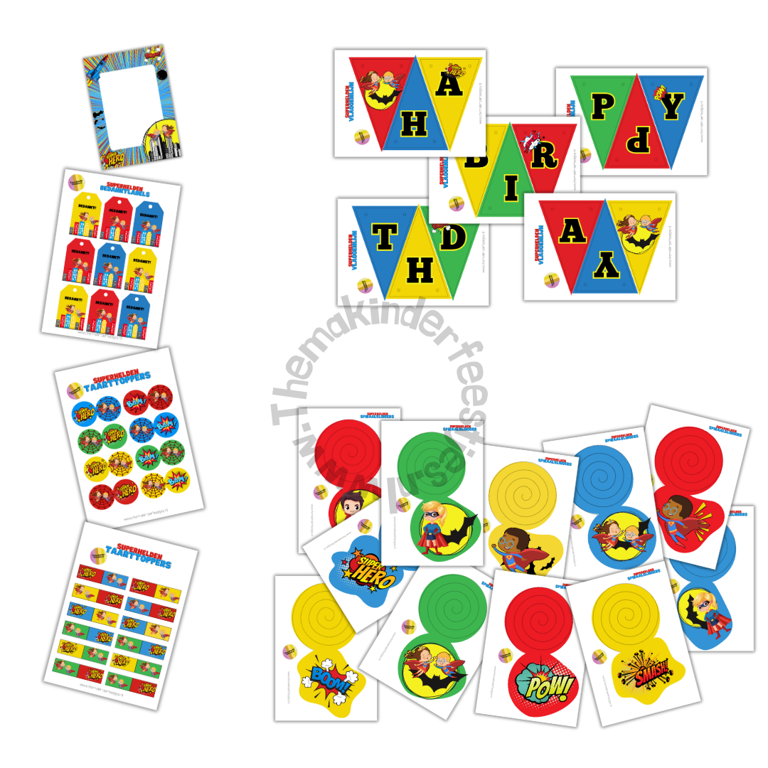 superhelden printable decoratieset