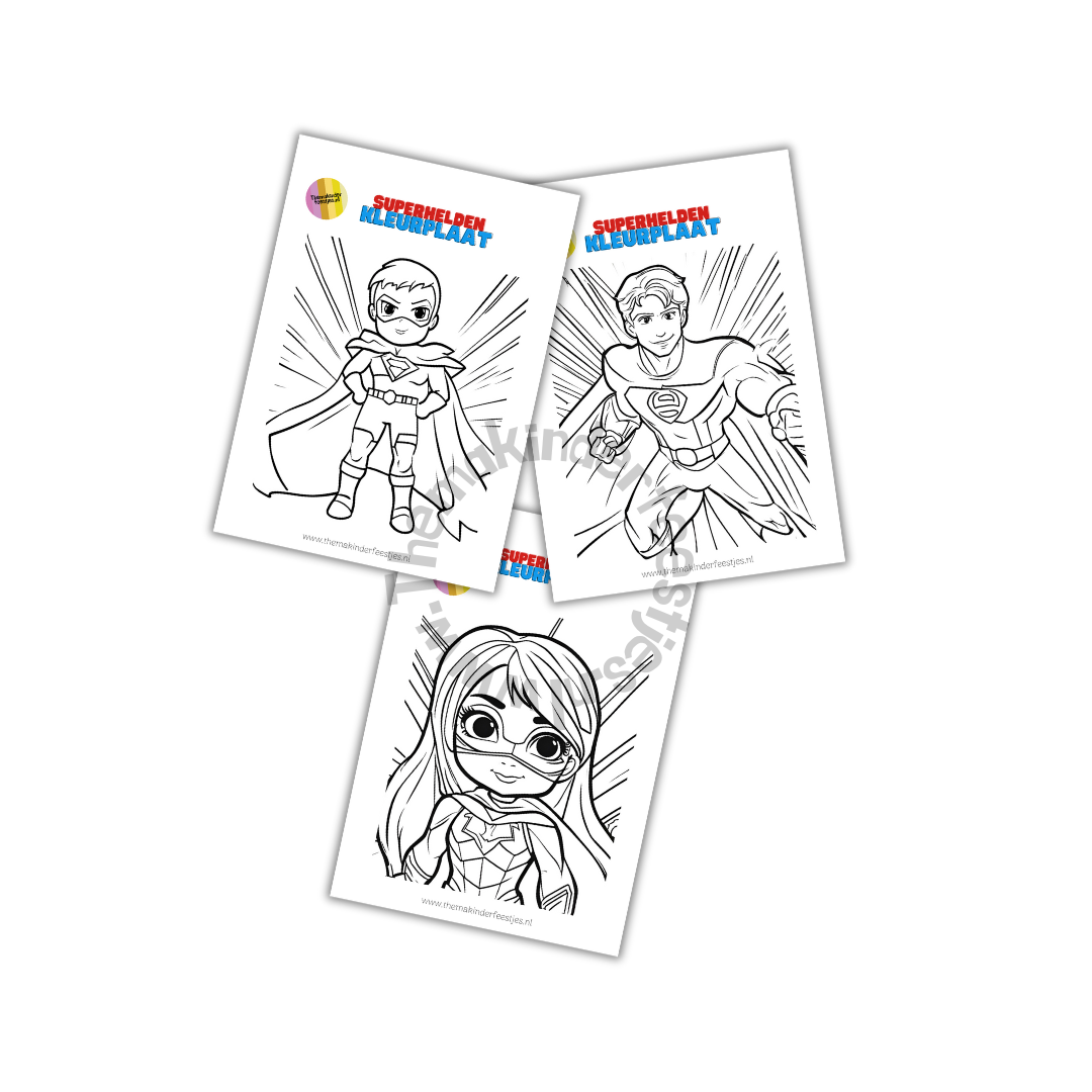 superhelden kleurplaten (GRATIS)(printable)