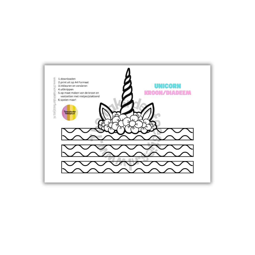unicorn diadeem (printable)