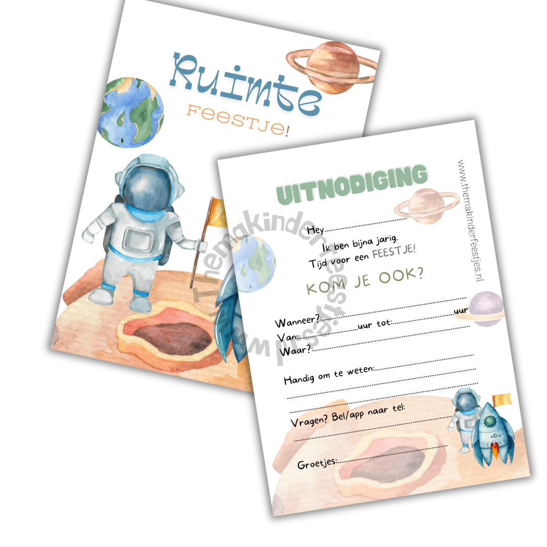 ruimtefeestje uitnodigingen (10 stuks)
