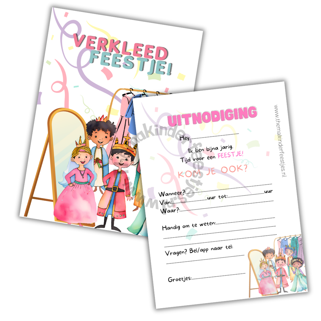 verkleed feestje uitnodigingen (10 stuks)