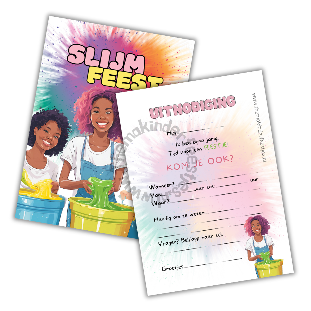 slijm feest uitnodigingen (10 stuks)