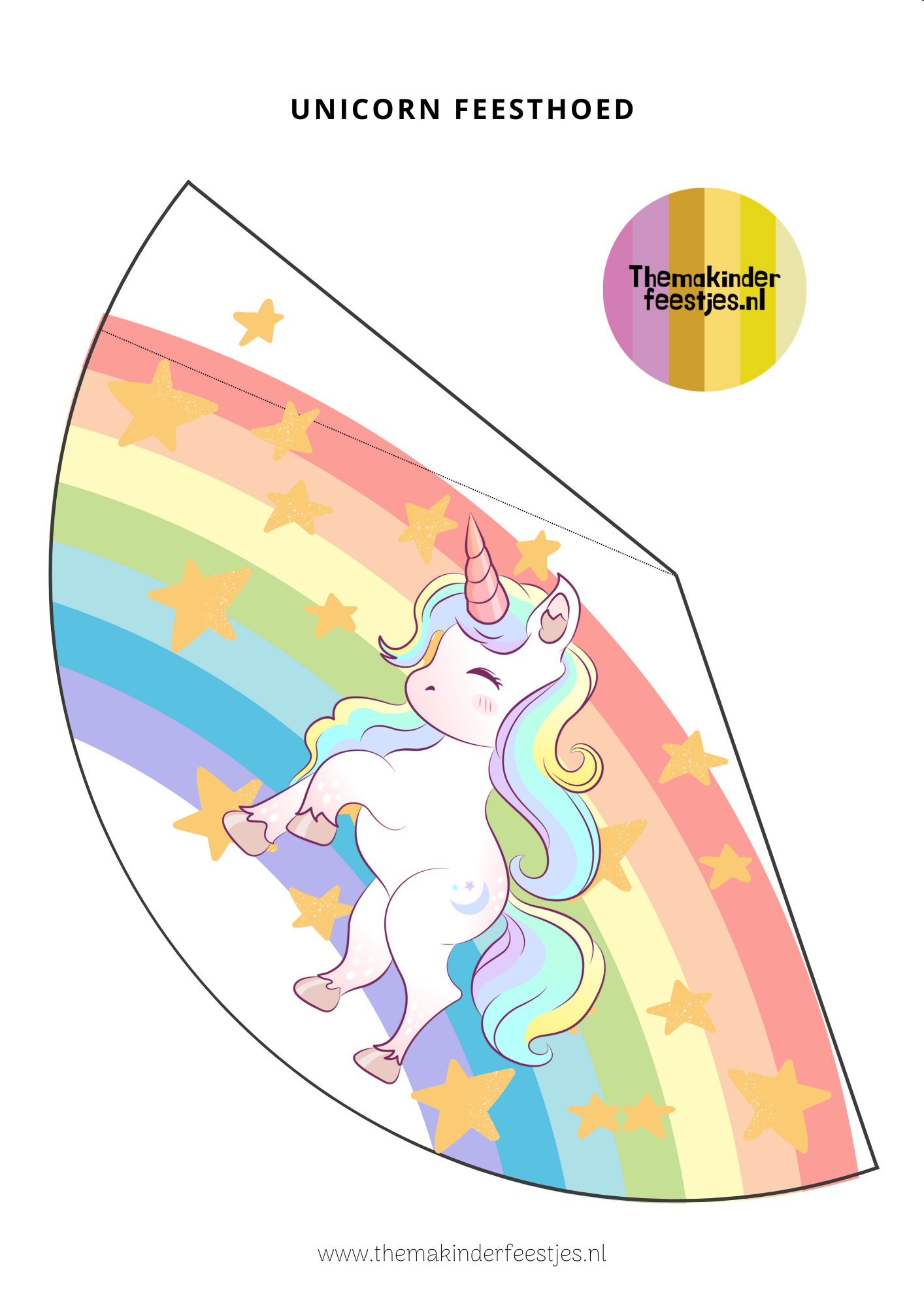 Unicorn Feesthoed (printable)
