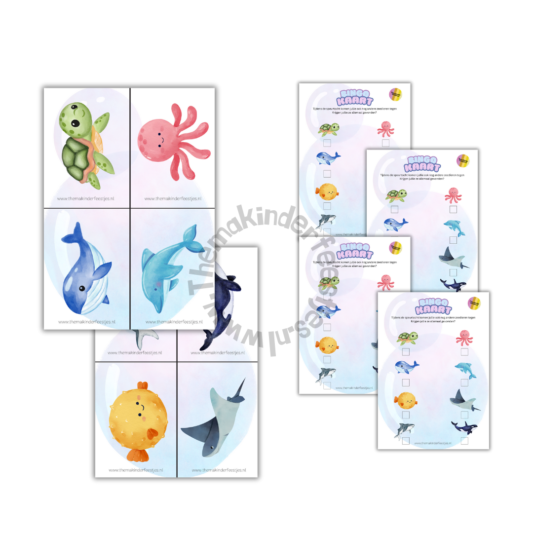 zeemeermin - lopend bingo (printable)