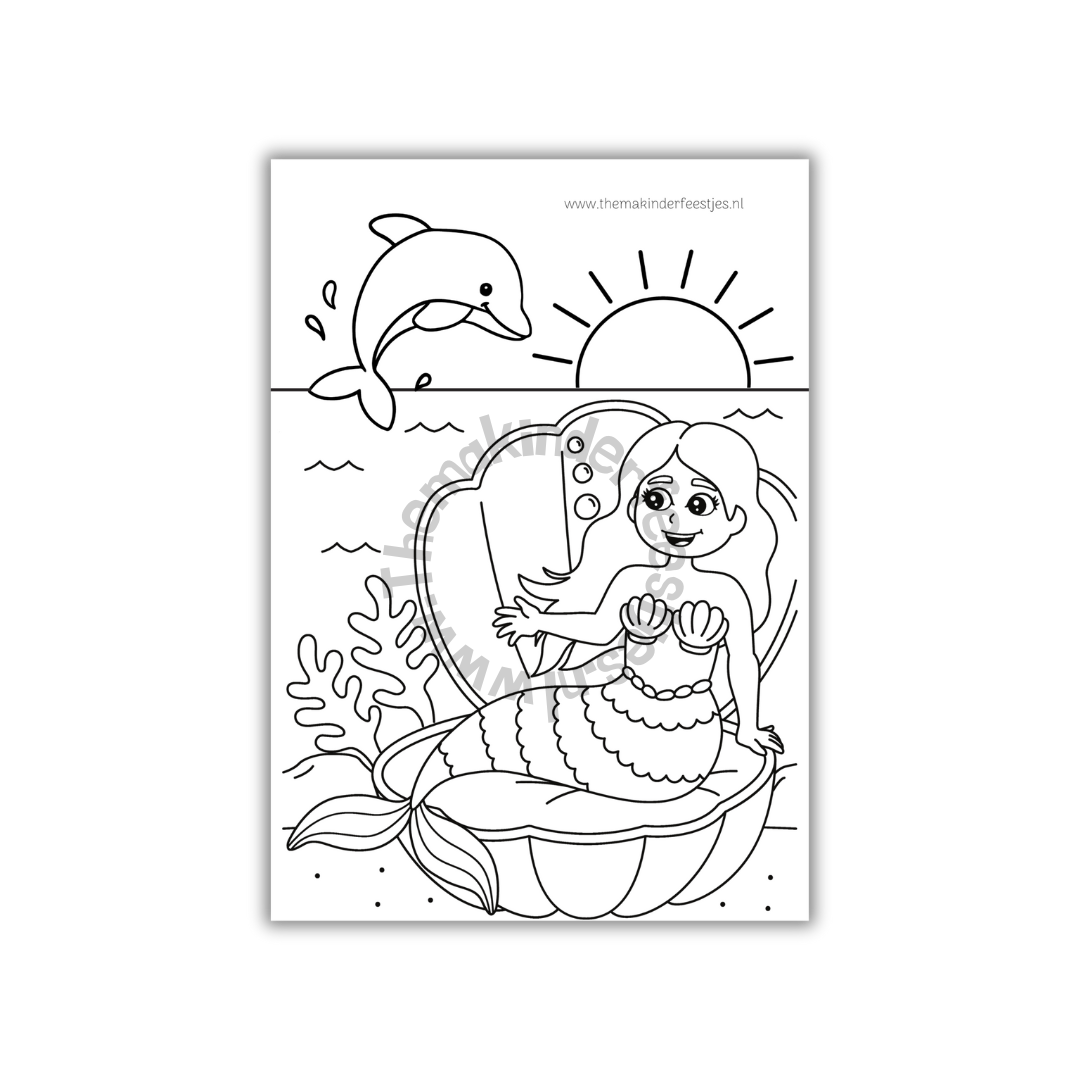 zeemeermin kleurplaat (GRATIS)(printable)