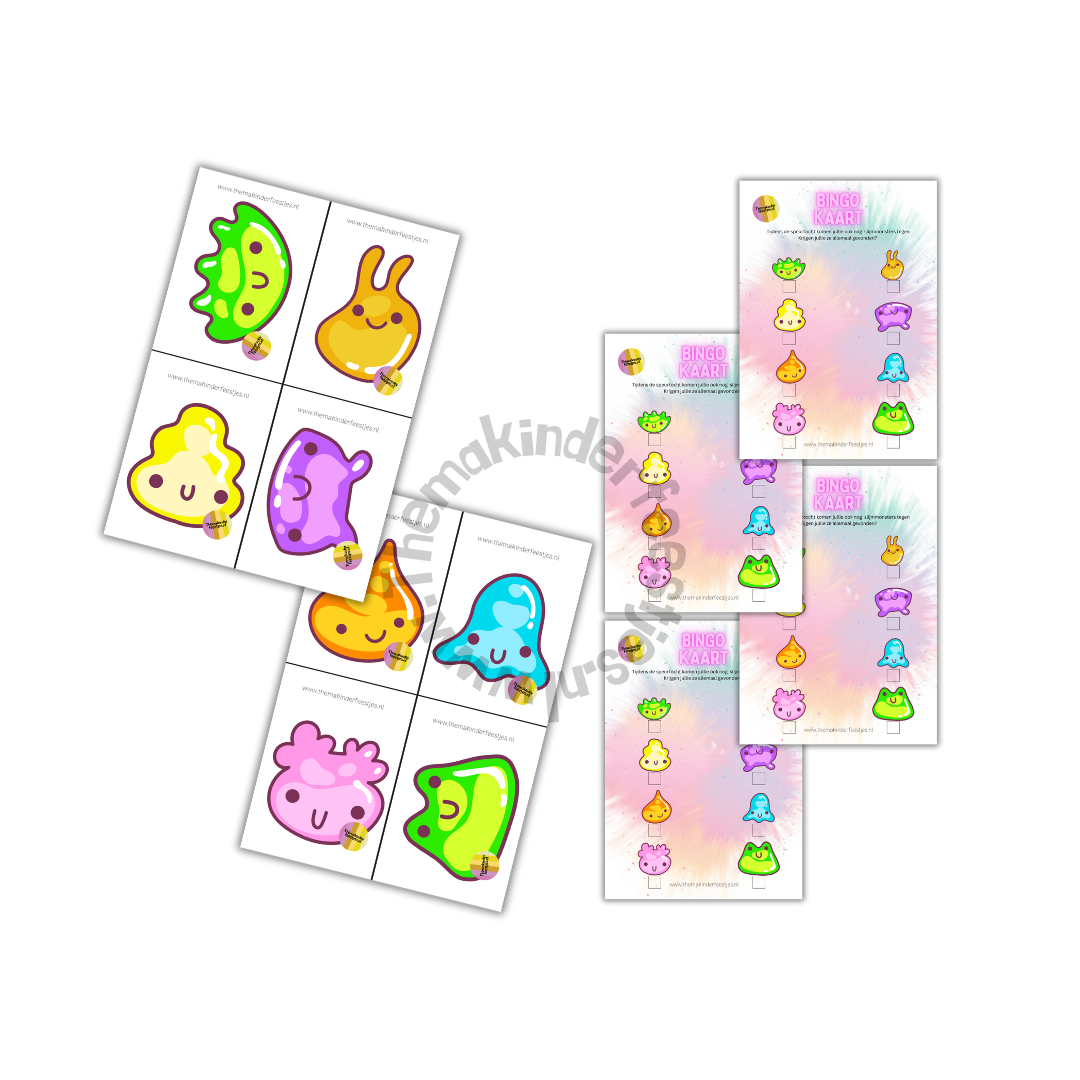 slijm - lopend bingo (printable)