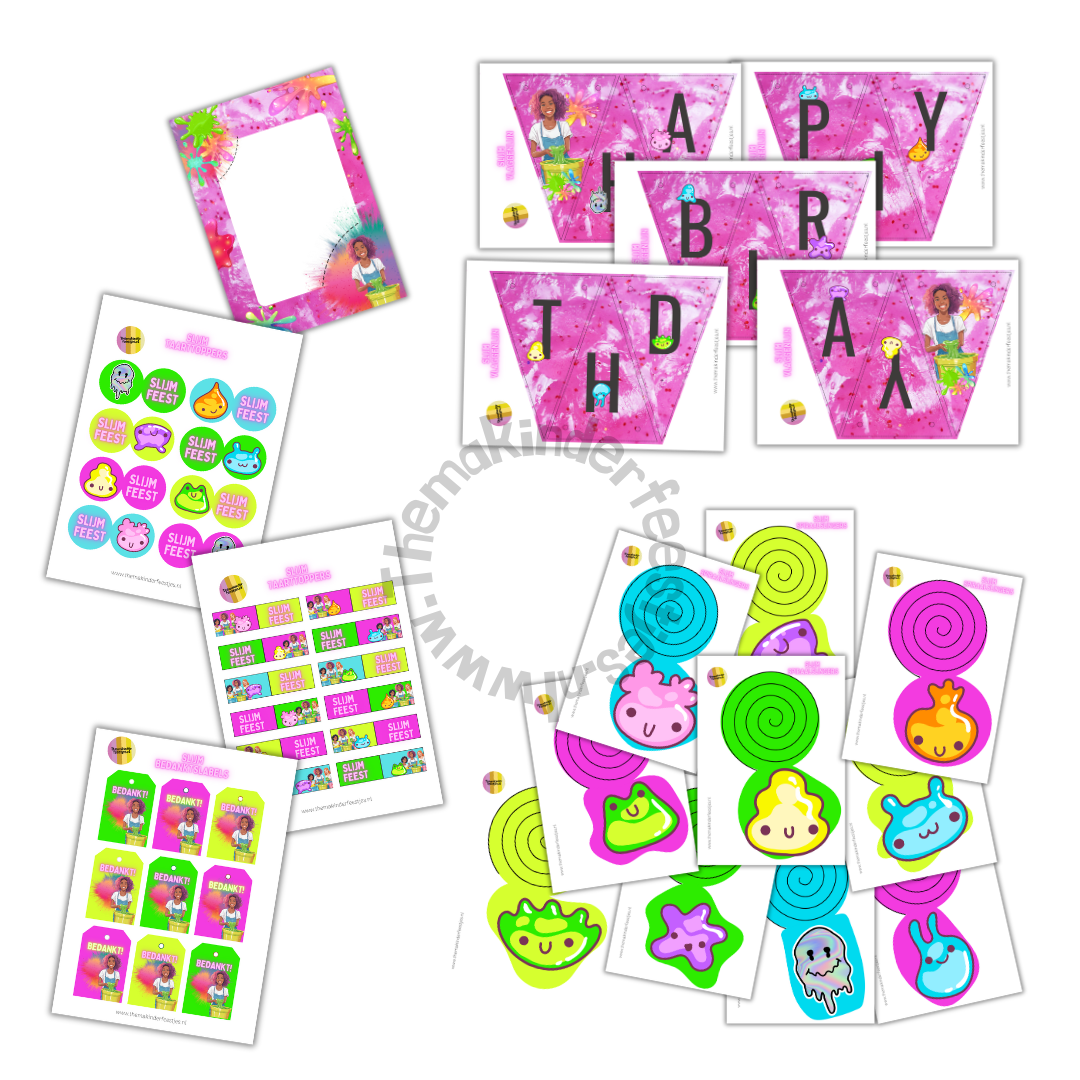 slijmfeest printable decoratieset
