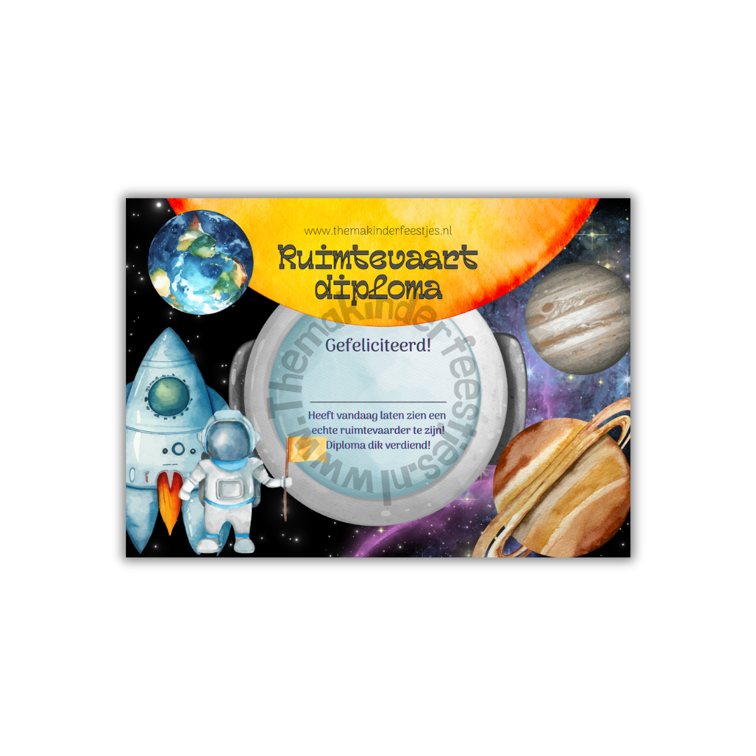 Ruimtevaart diploma's (5 stuks)