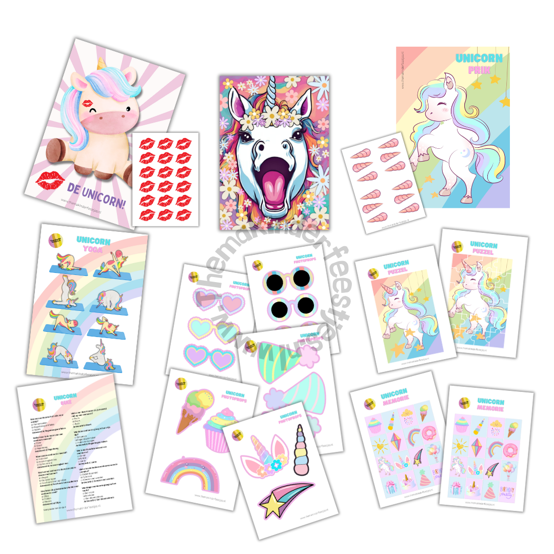 Unicorn activiteiten pakket (8 spellen) (printable)