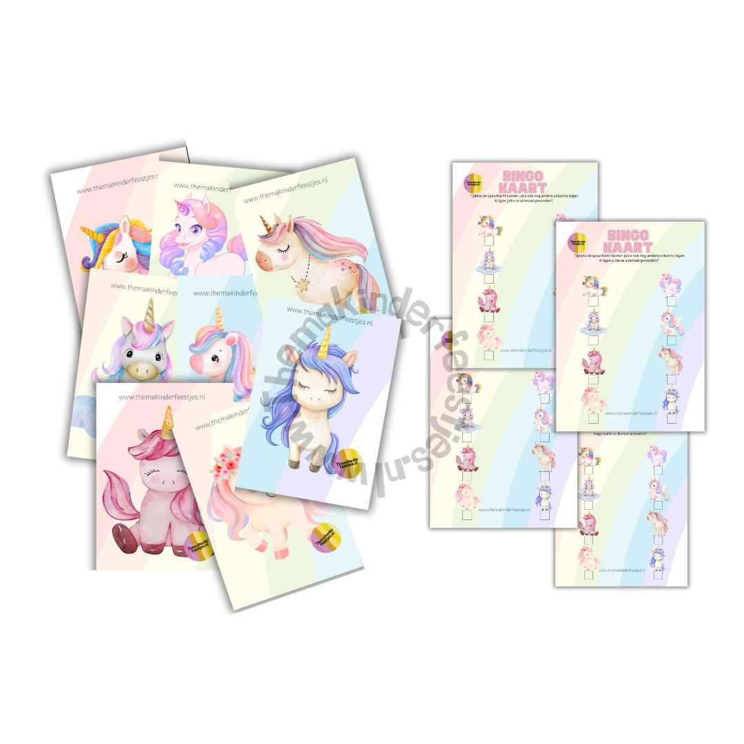 unicorn - lopend bingo (printable)