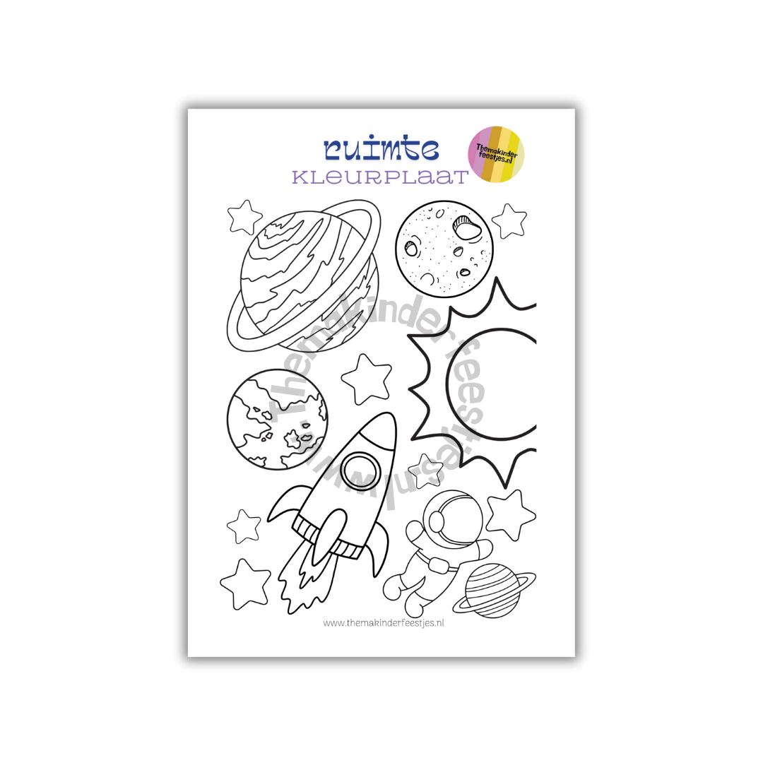 ruimte kleurplaat (GRATIS!)(printable)
