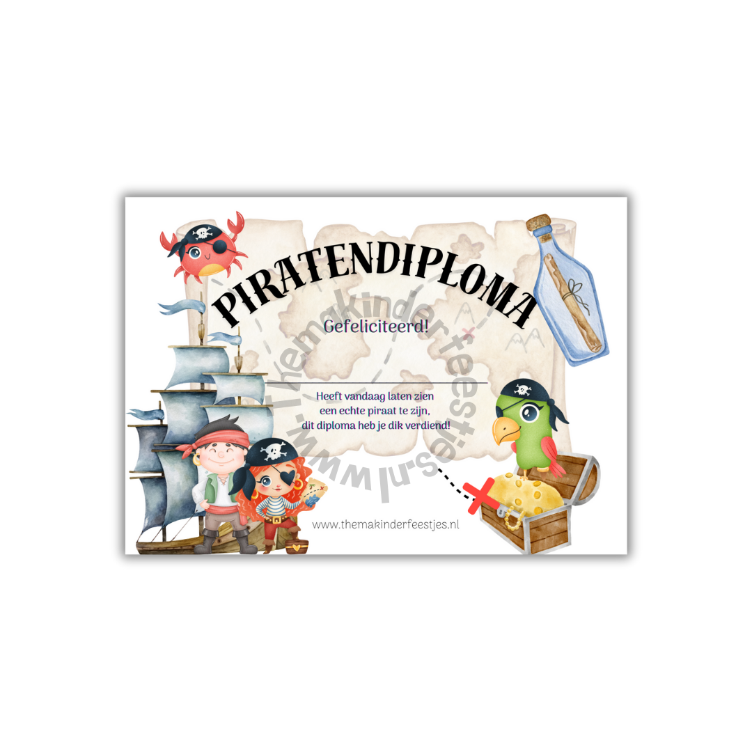 piraten diploma's (5 stuks)