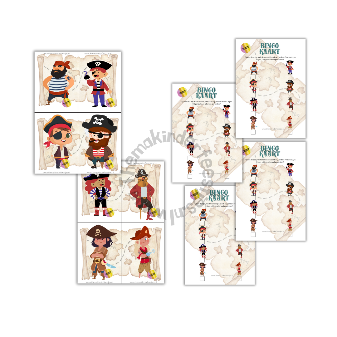 piraten - lopend bingo (printable)