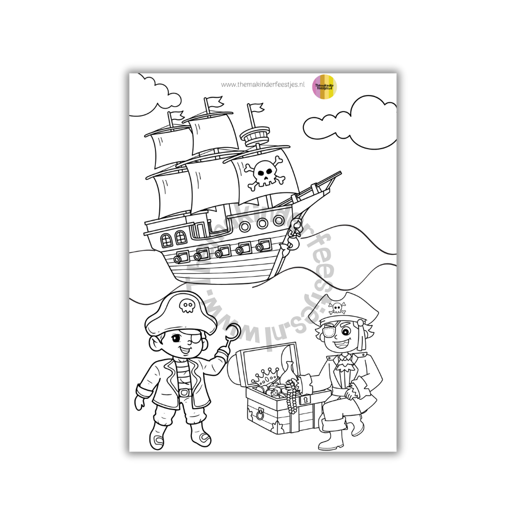 piraten kleurplaat (GRATIS) (printable)