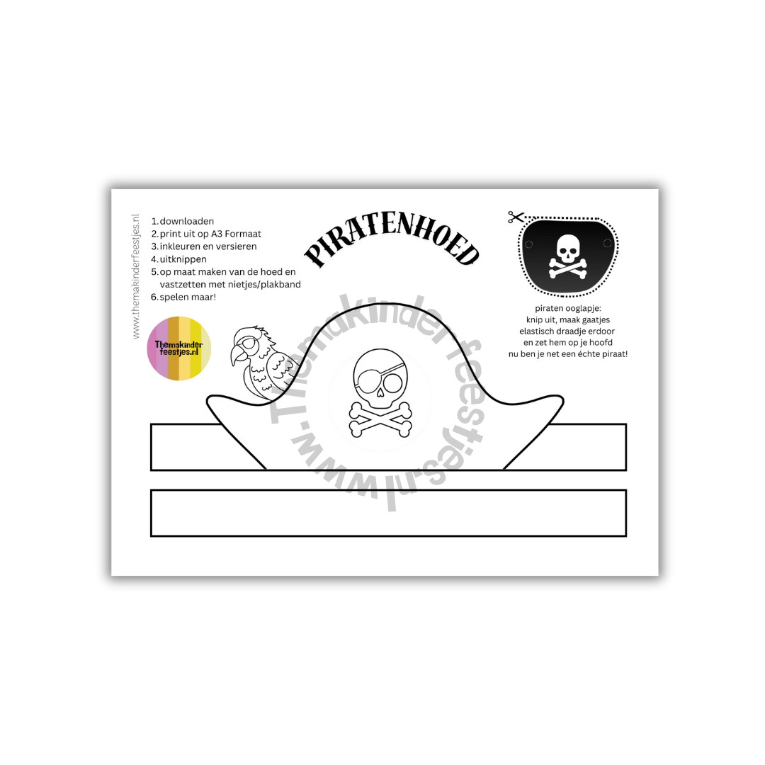 piratenhoed en zwaarden (printable)