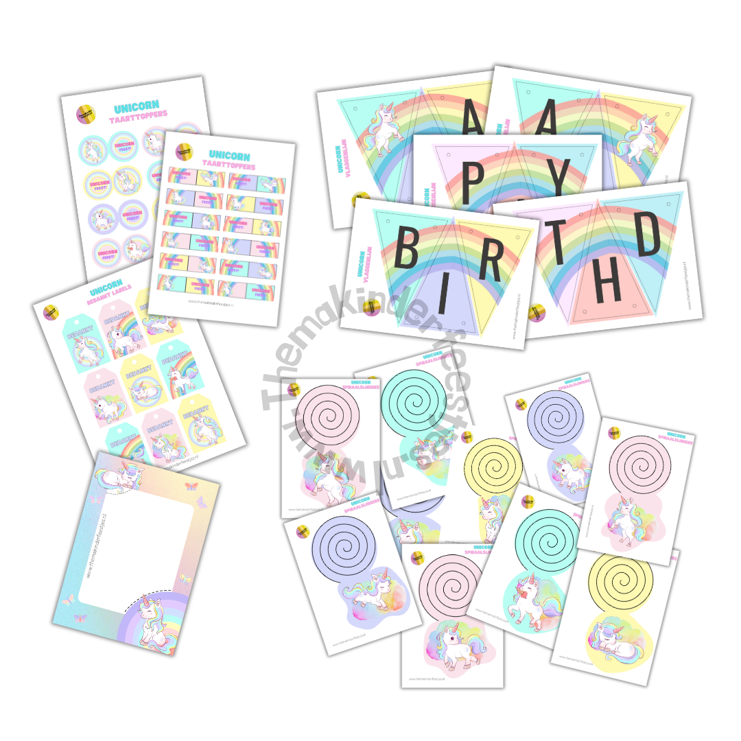 unicorn printable decoratieset