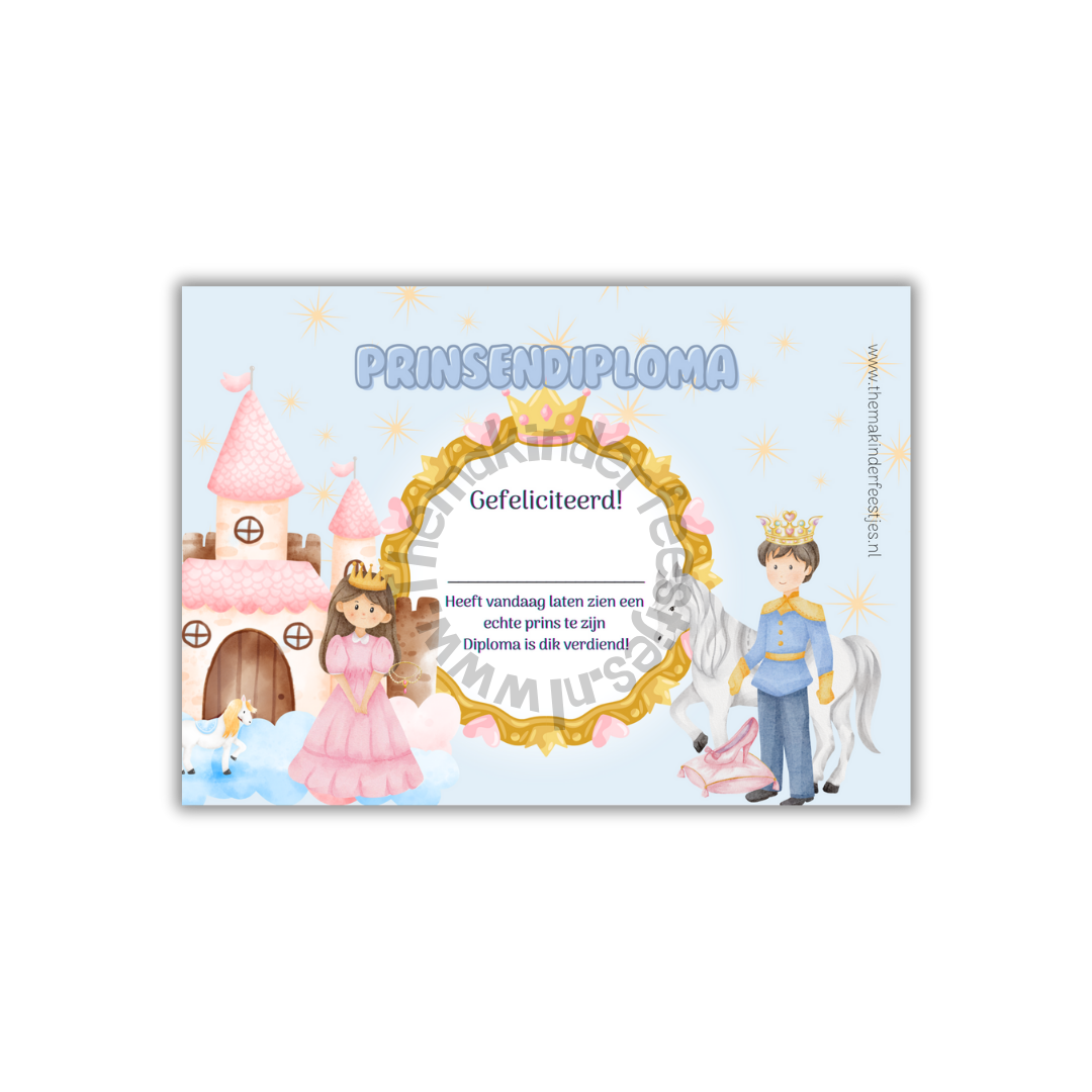 prinsen diploma's (5 stuks)