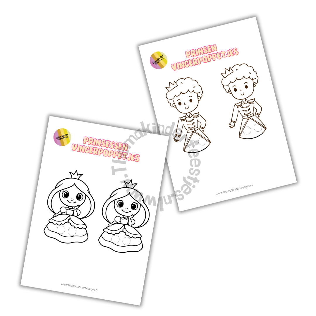 prinsessen en prinsen vingerpoppetjes (printable)