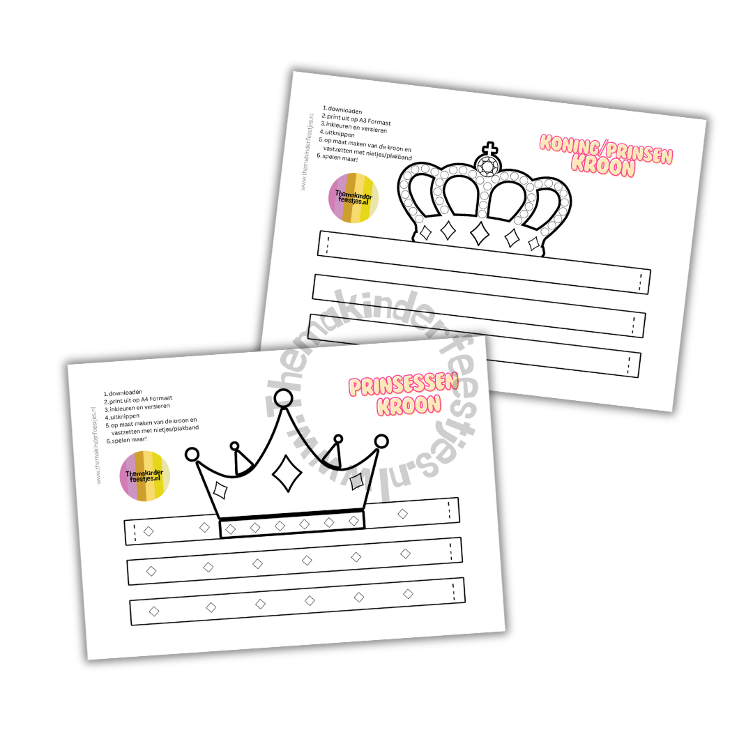 prinsessen/prins/koning kronen (printable)