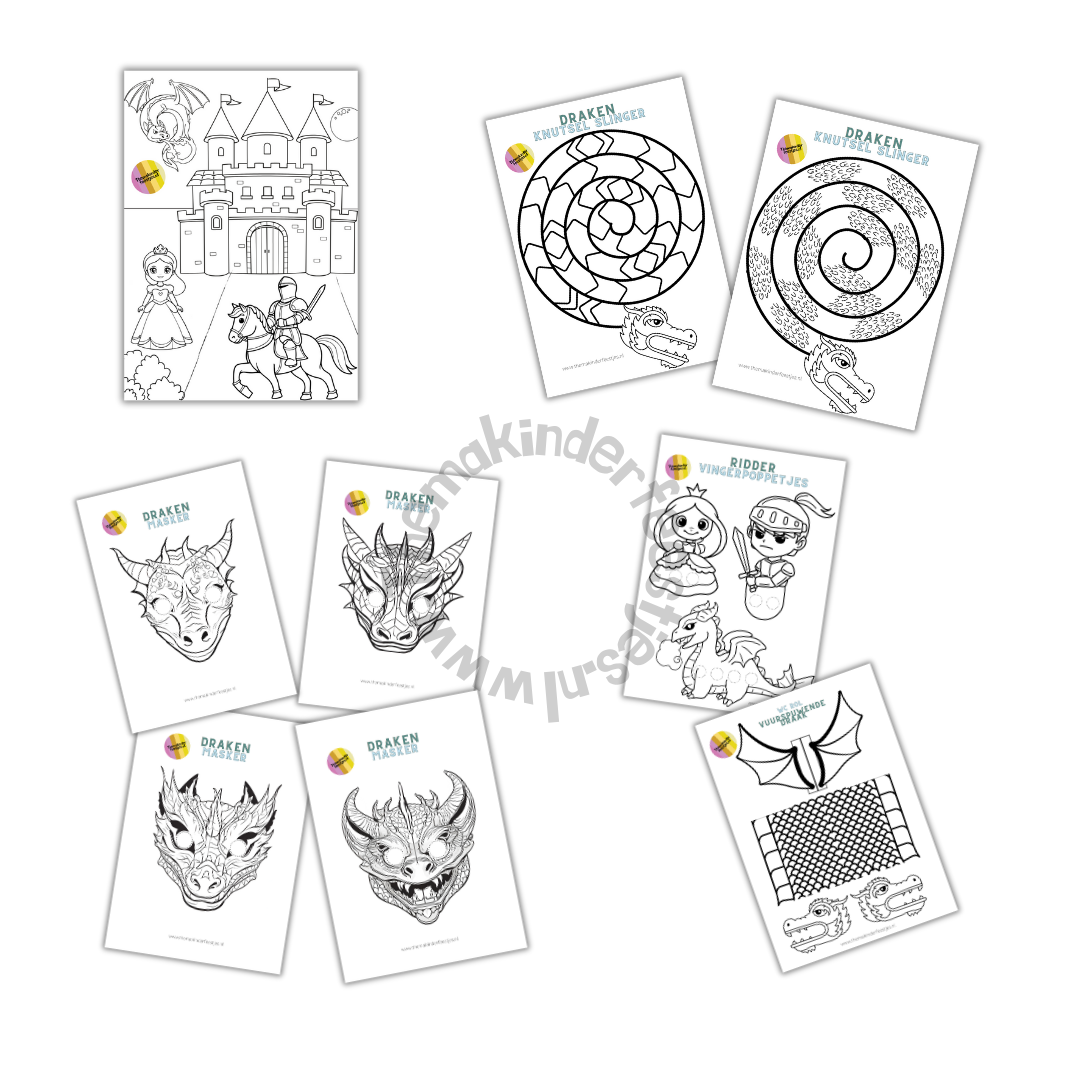ridder en draken knutselpakket (printable)