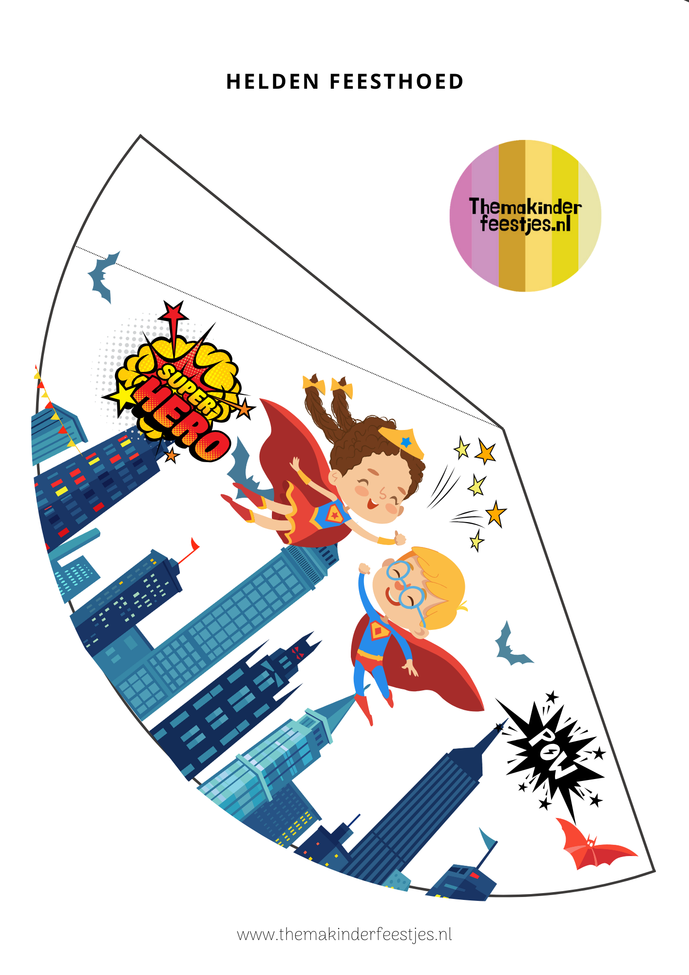 superhelden feesthoedje (printable)