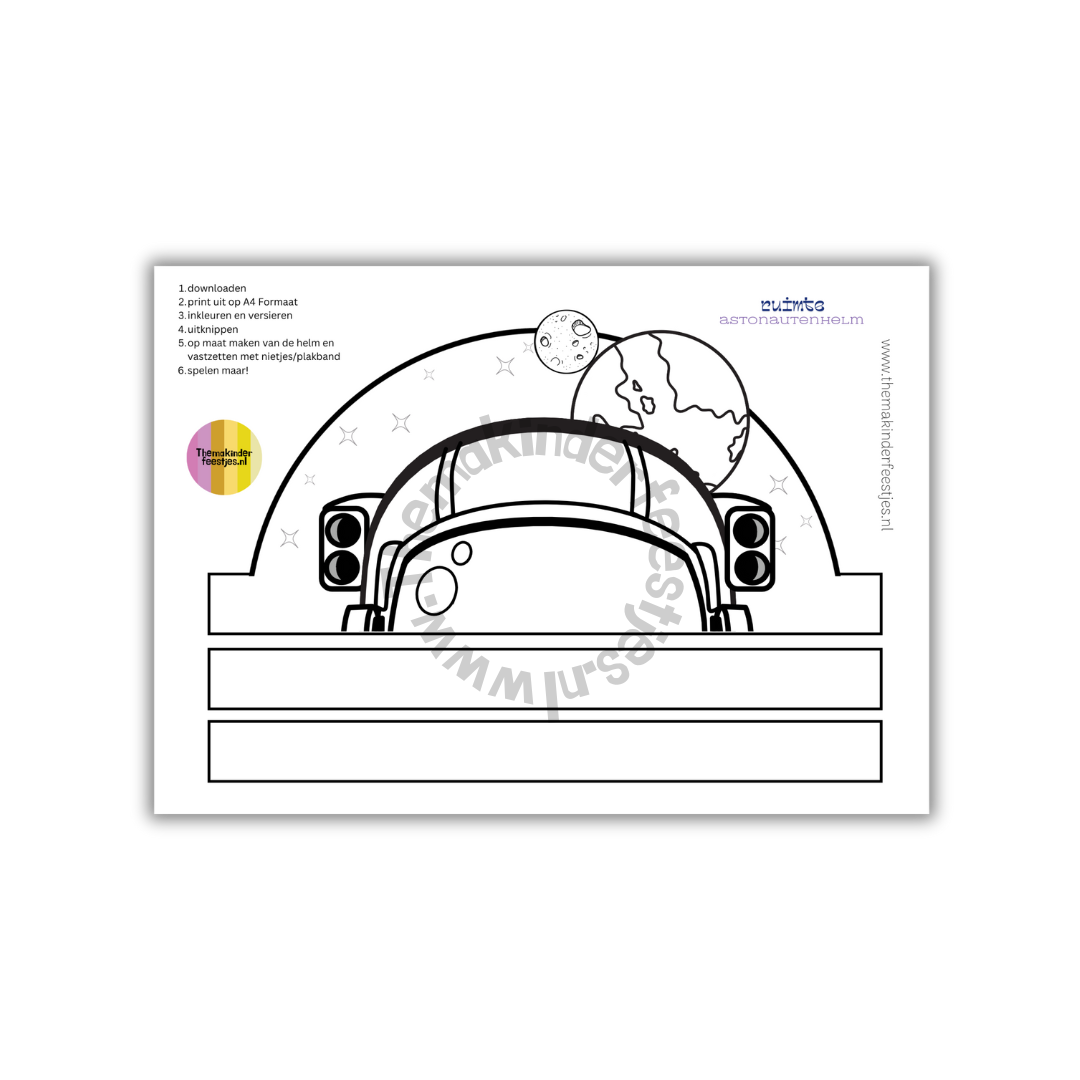 Astronautenhelm voor kinderfeestjes