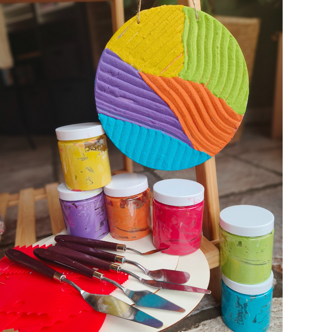 structuur kunst maken (voor 6 kinderen)